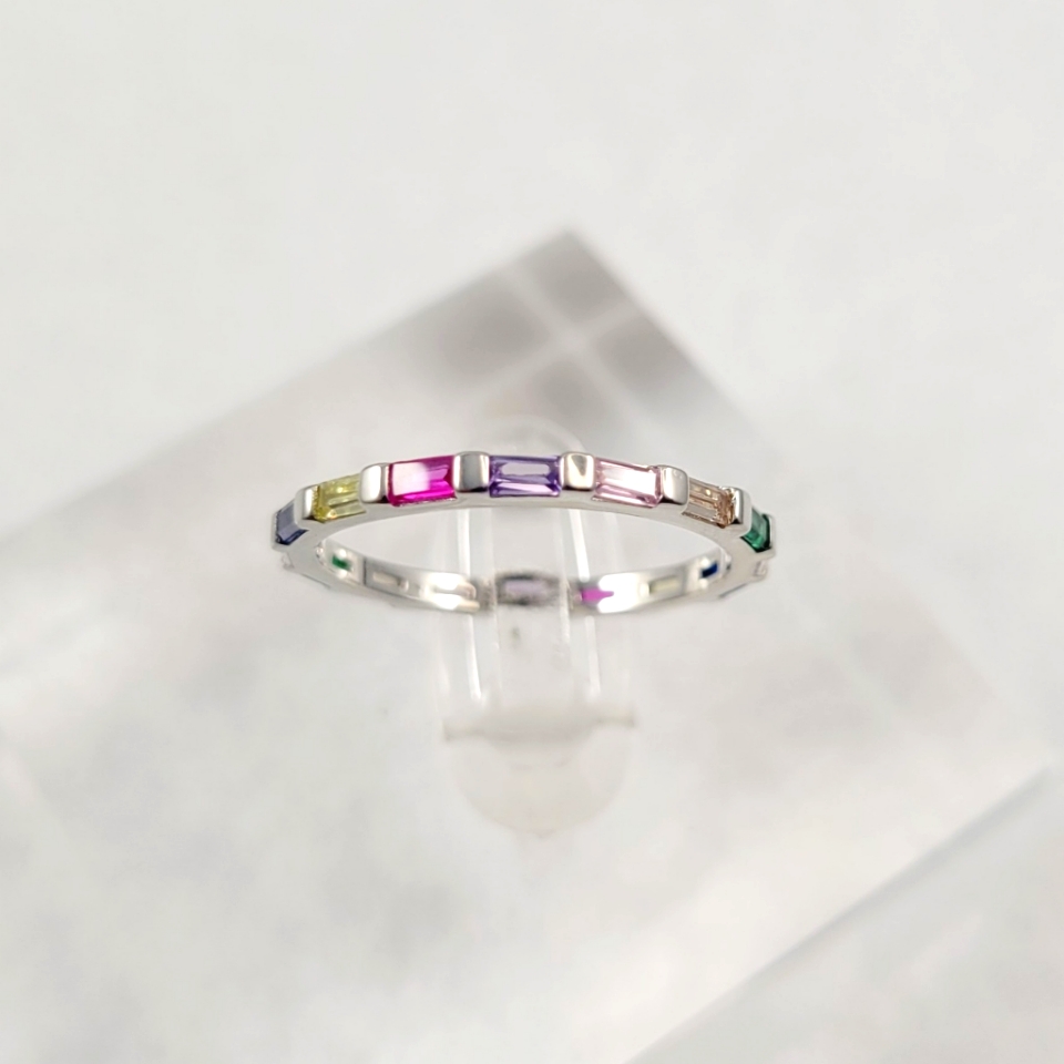 Sterling Silver Rainbow Eternity Band